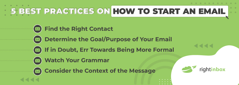 5 best practices for starting an email