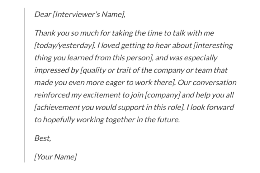 Follow-up email after interview