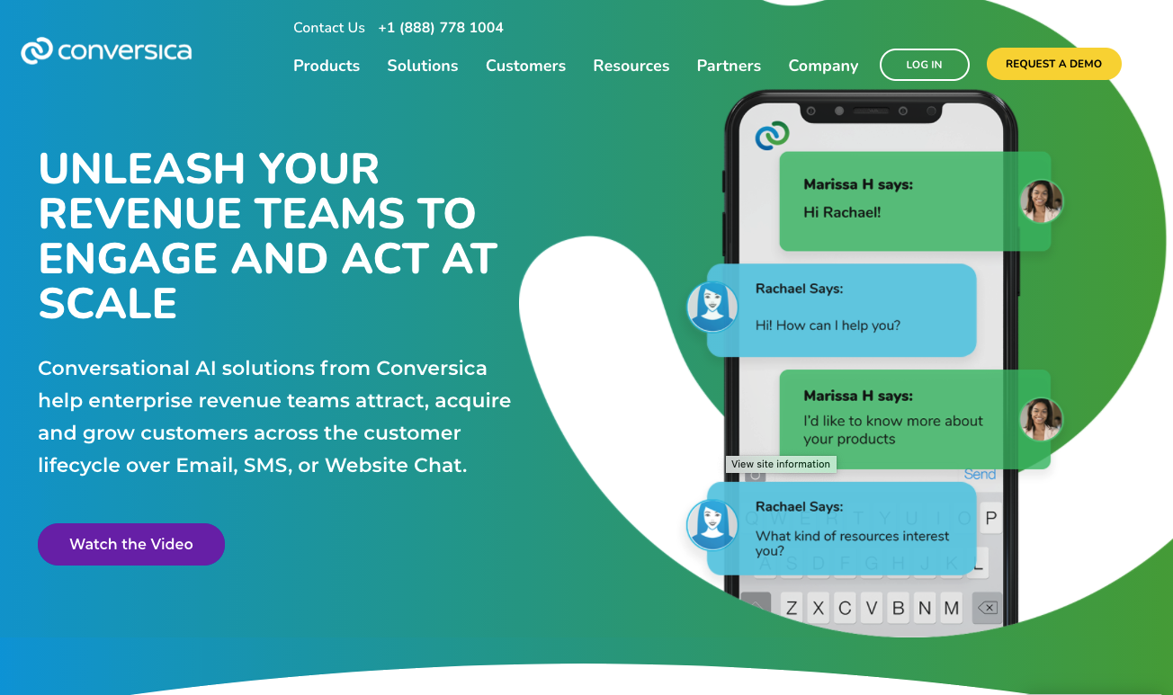 Conversica homepage screenshot