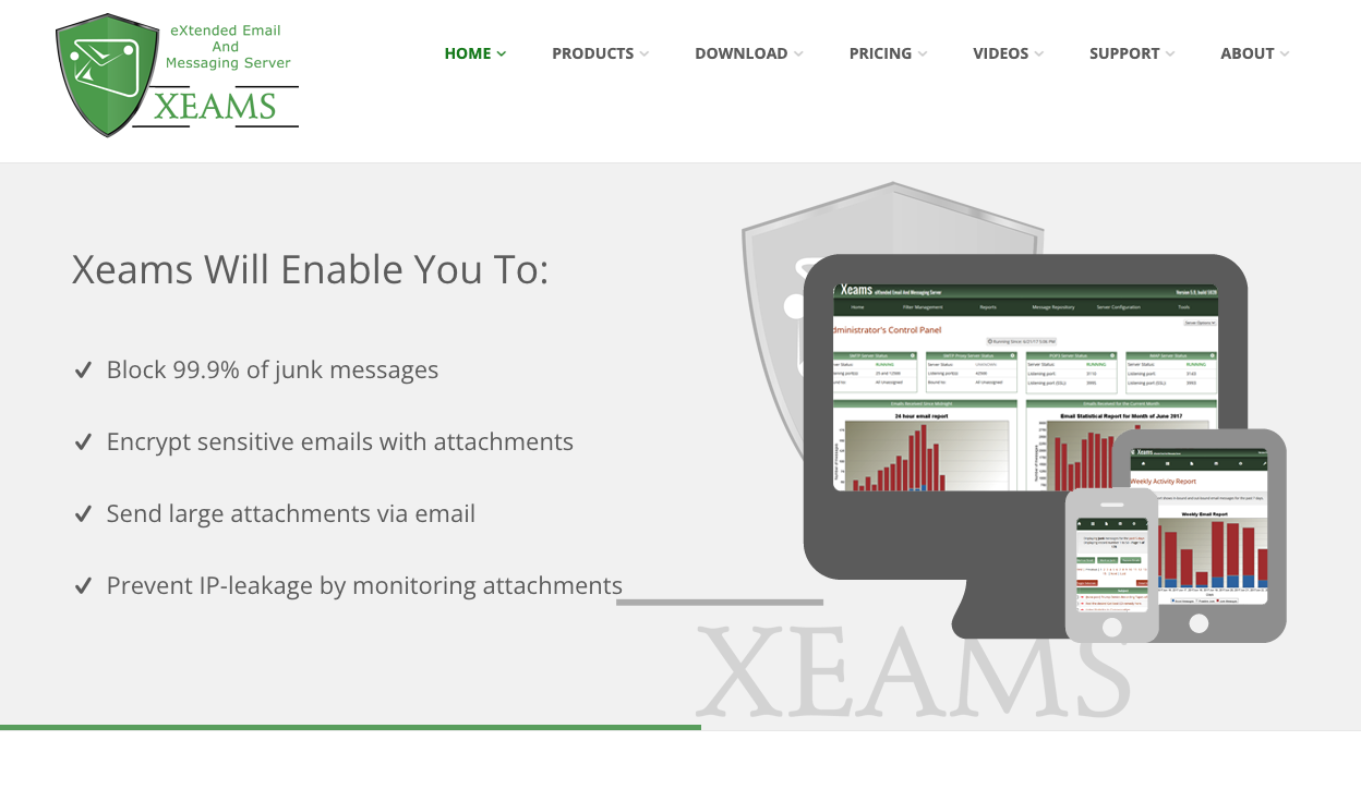 Xeams homepage