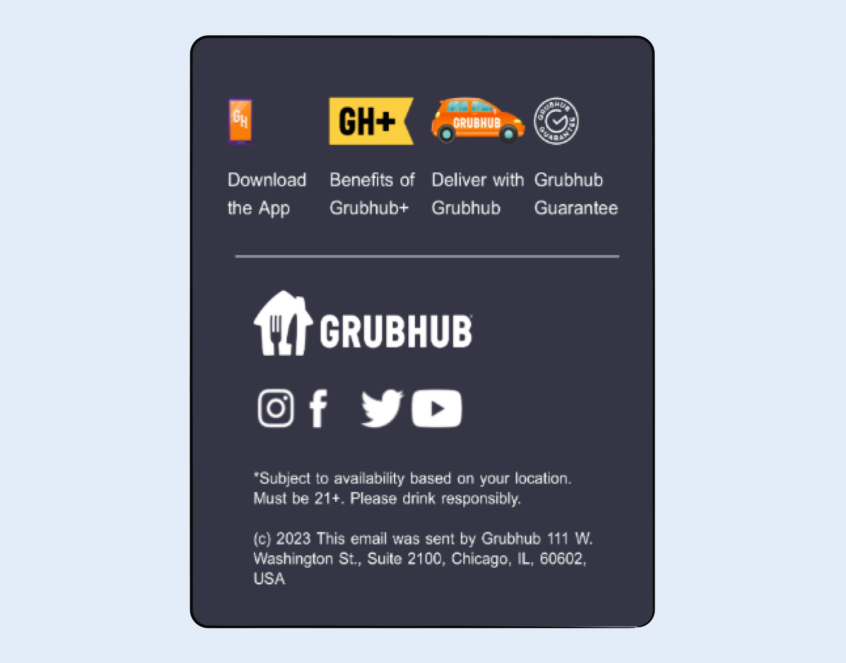 grubhub email footer