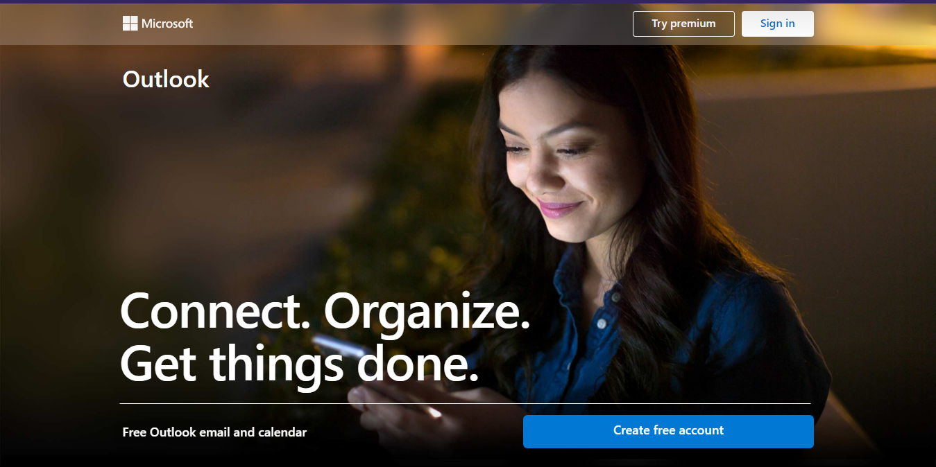 Outlook homepage